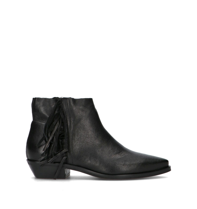 PHIL MELVIS Tronchetto donna nero in pelle