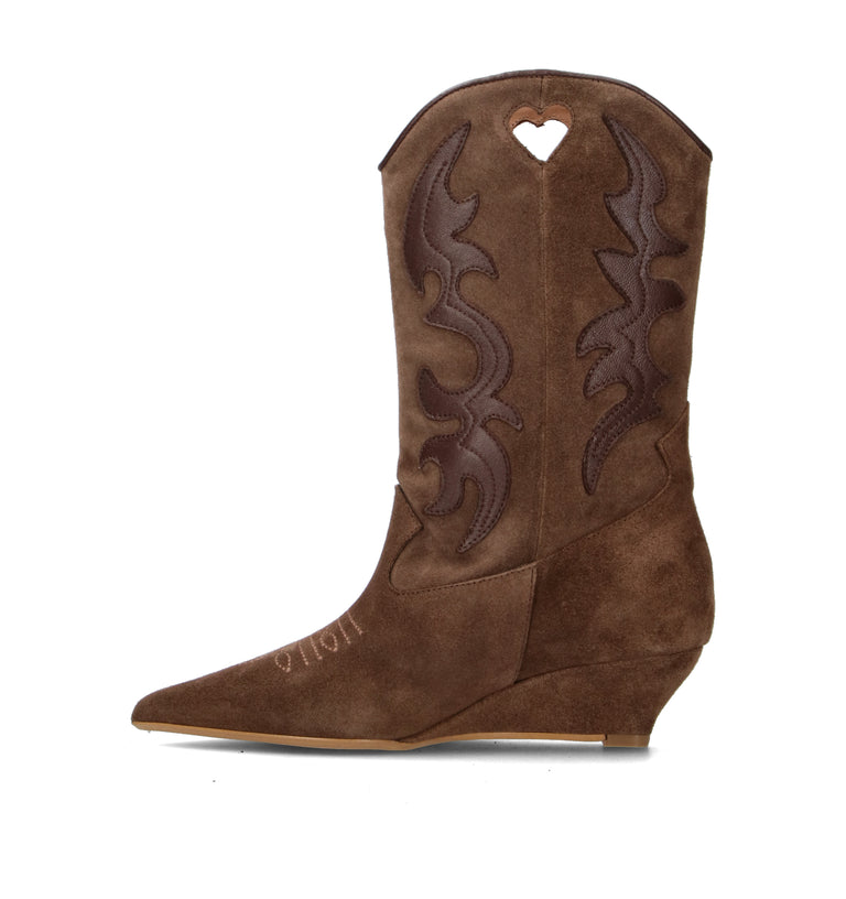PHIL MELVIS Stivale donna testa di moro in suede