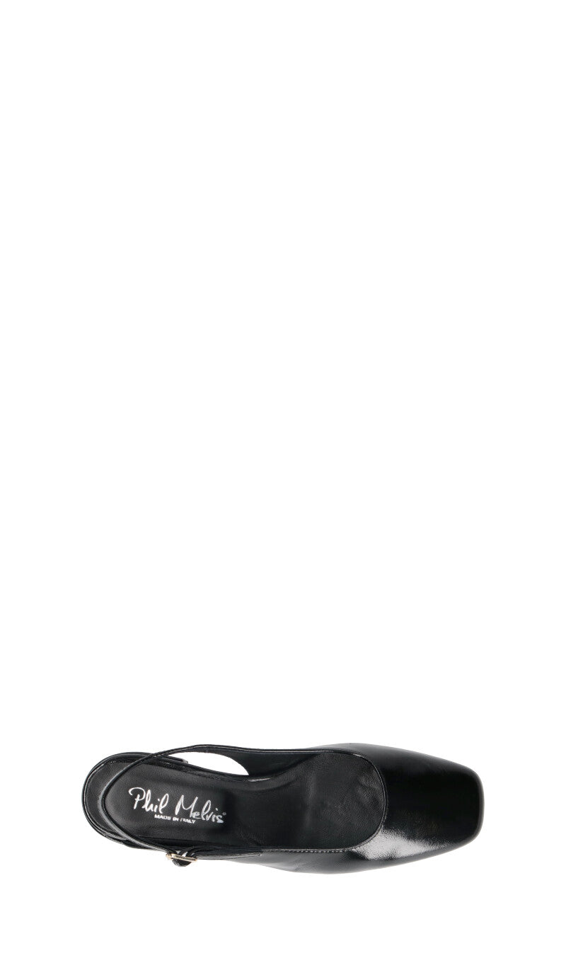 PHIL MELVIS Slingback donna nera in pelle