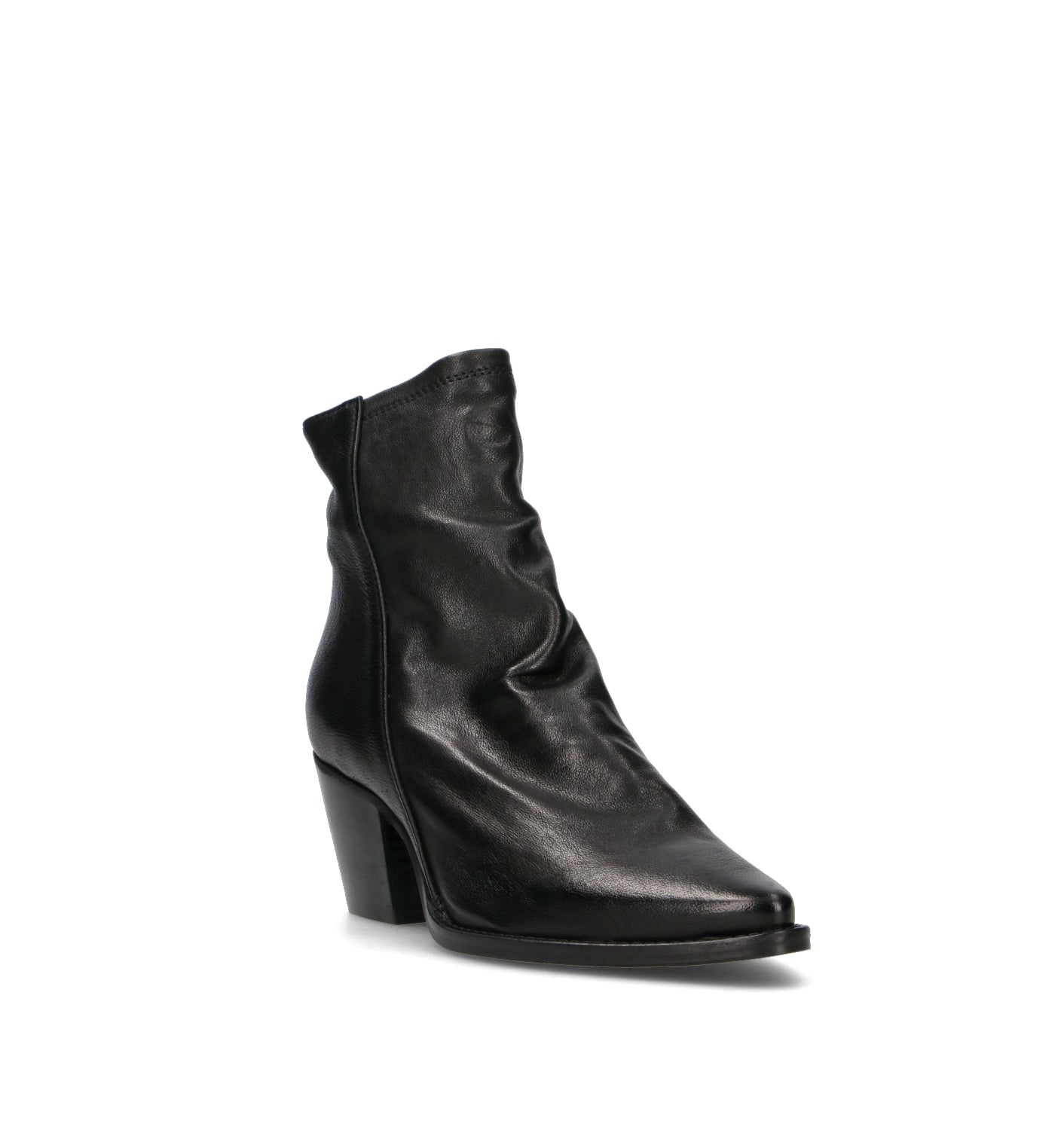 PHIL MELVIS Tronchetto donna nero in pelle