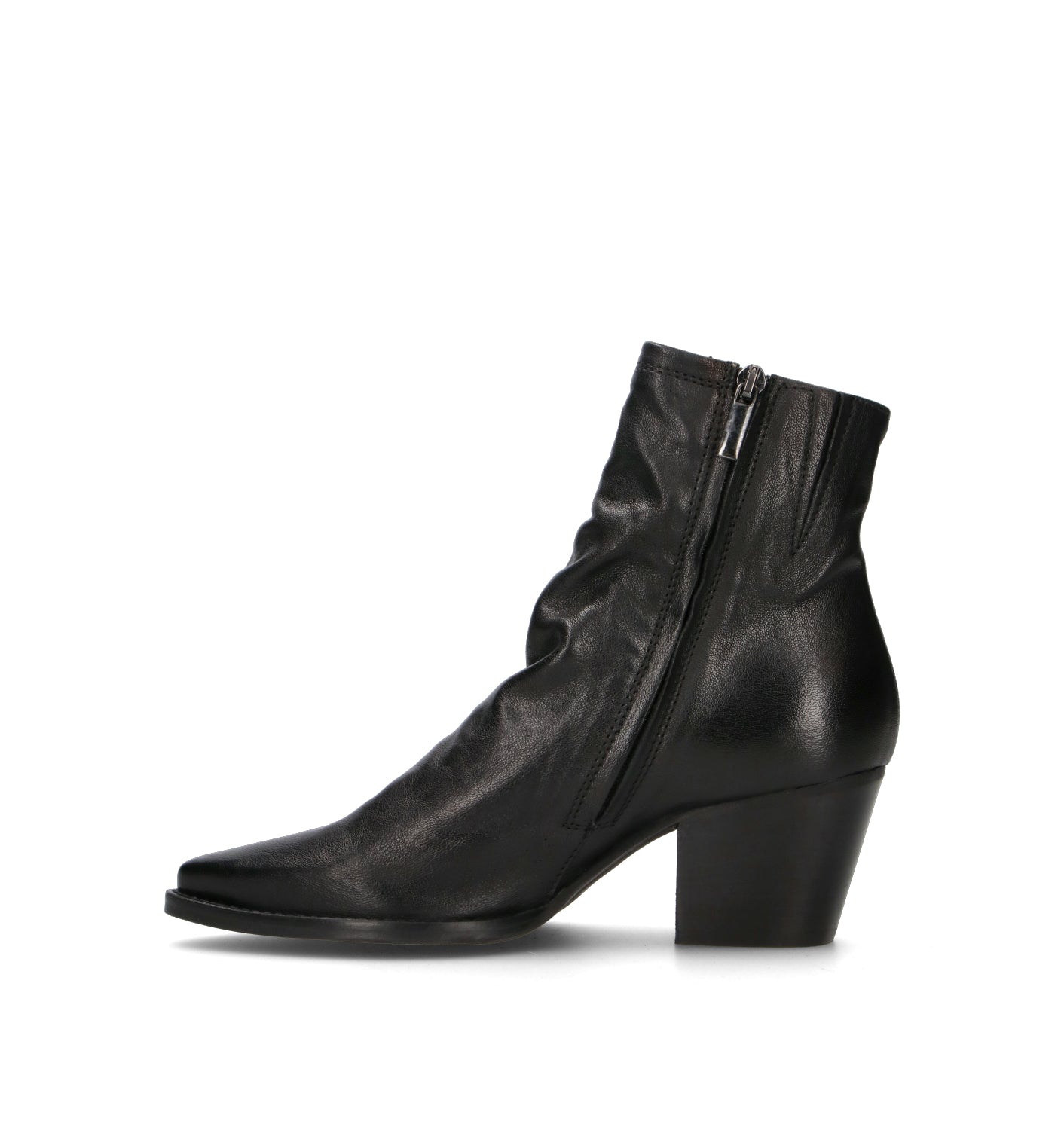 PHIL MELVIS Tronchetto donna nero in pelle