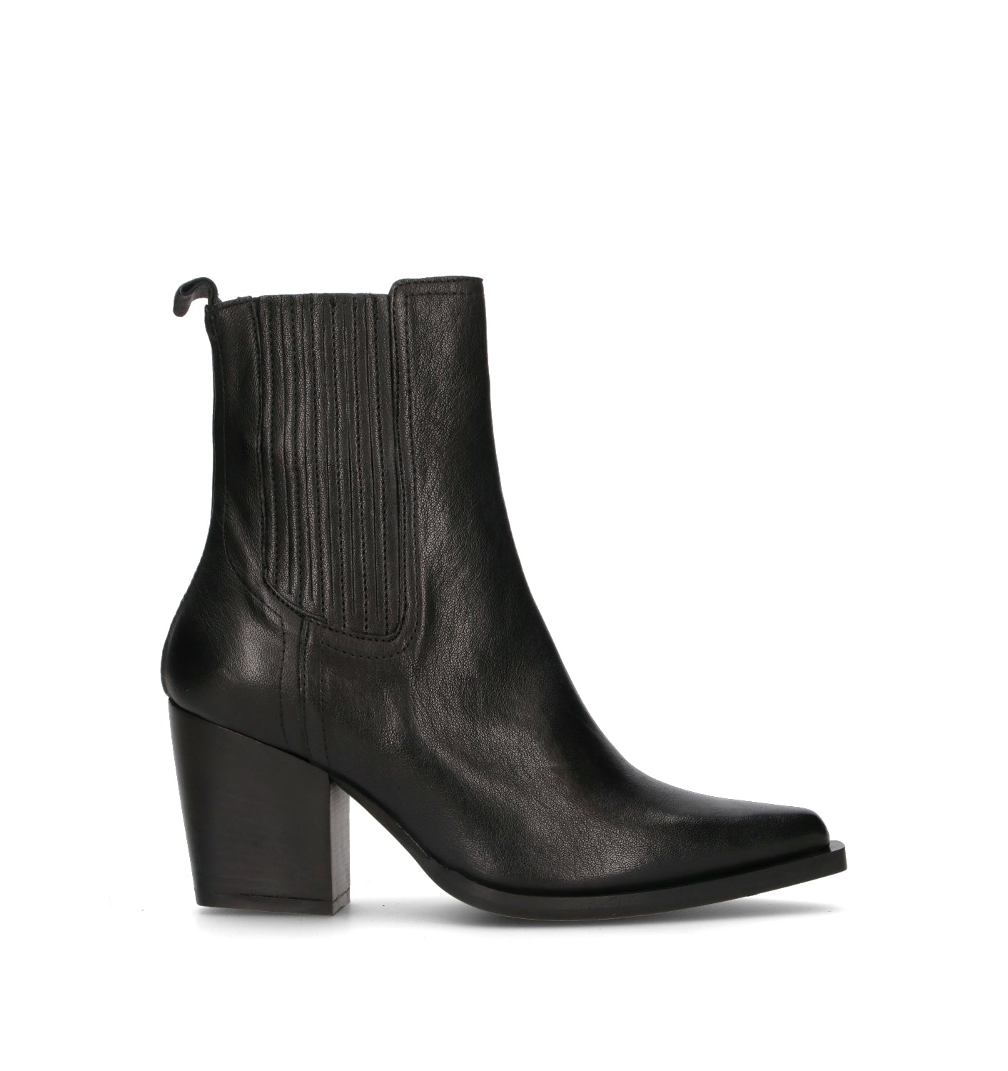 PHIL MELVIS Tronchetto donna nero in pelle