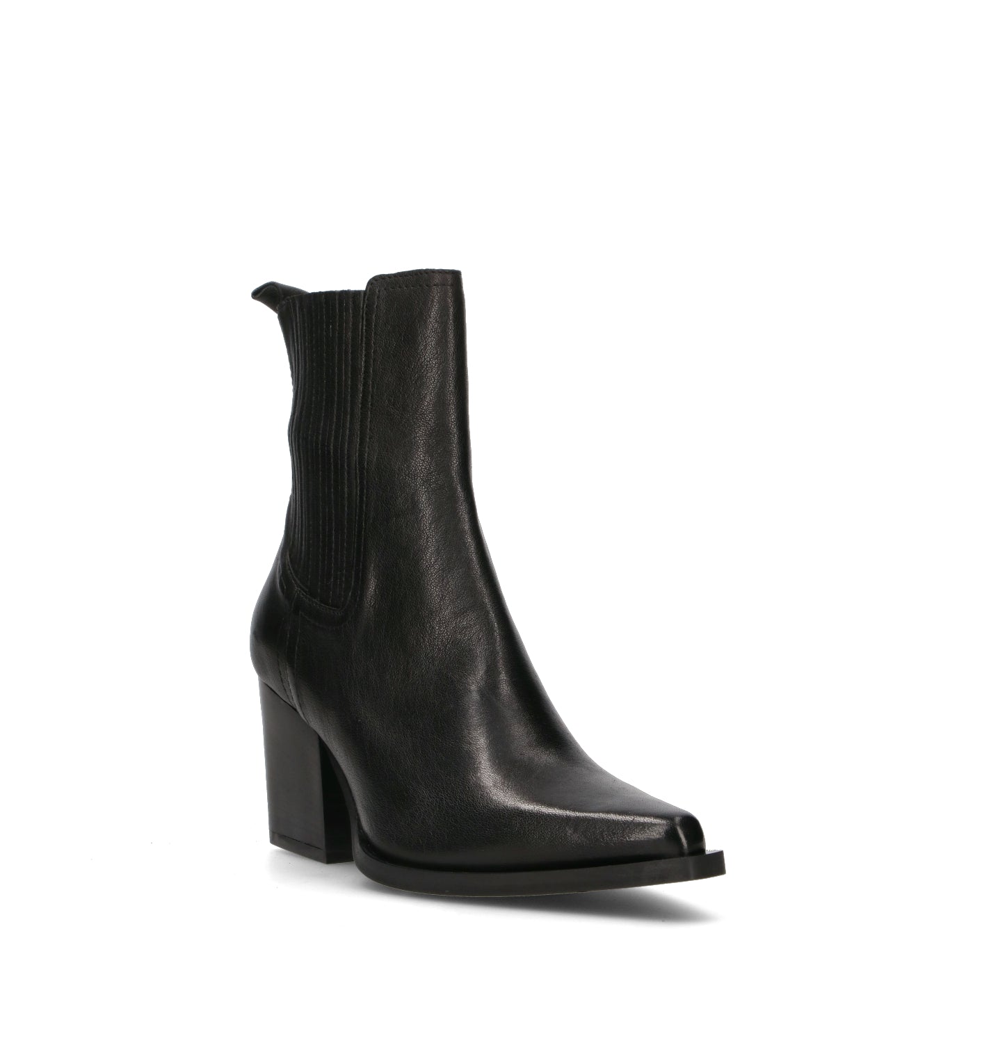 PHIL MELVIS Tronchetto donna nero in pelle