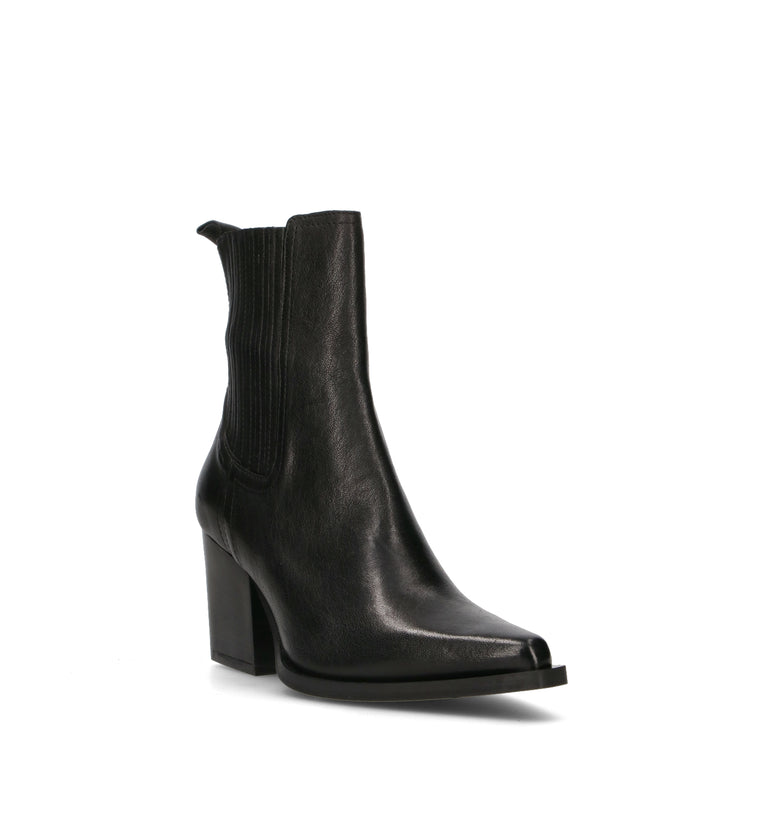 PHIL MELVIS Tronchetto donna nero in pelle