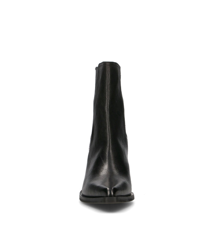 PHIL MELVIS Tronchetto donna nero in pelle
