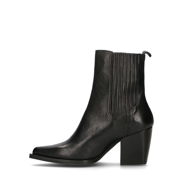 PHIL MELVIS Tronchetto donna nero in pelle