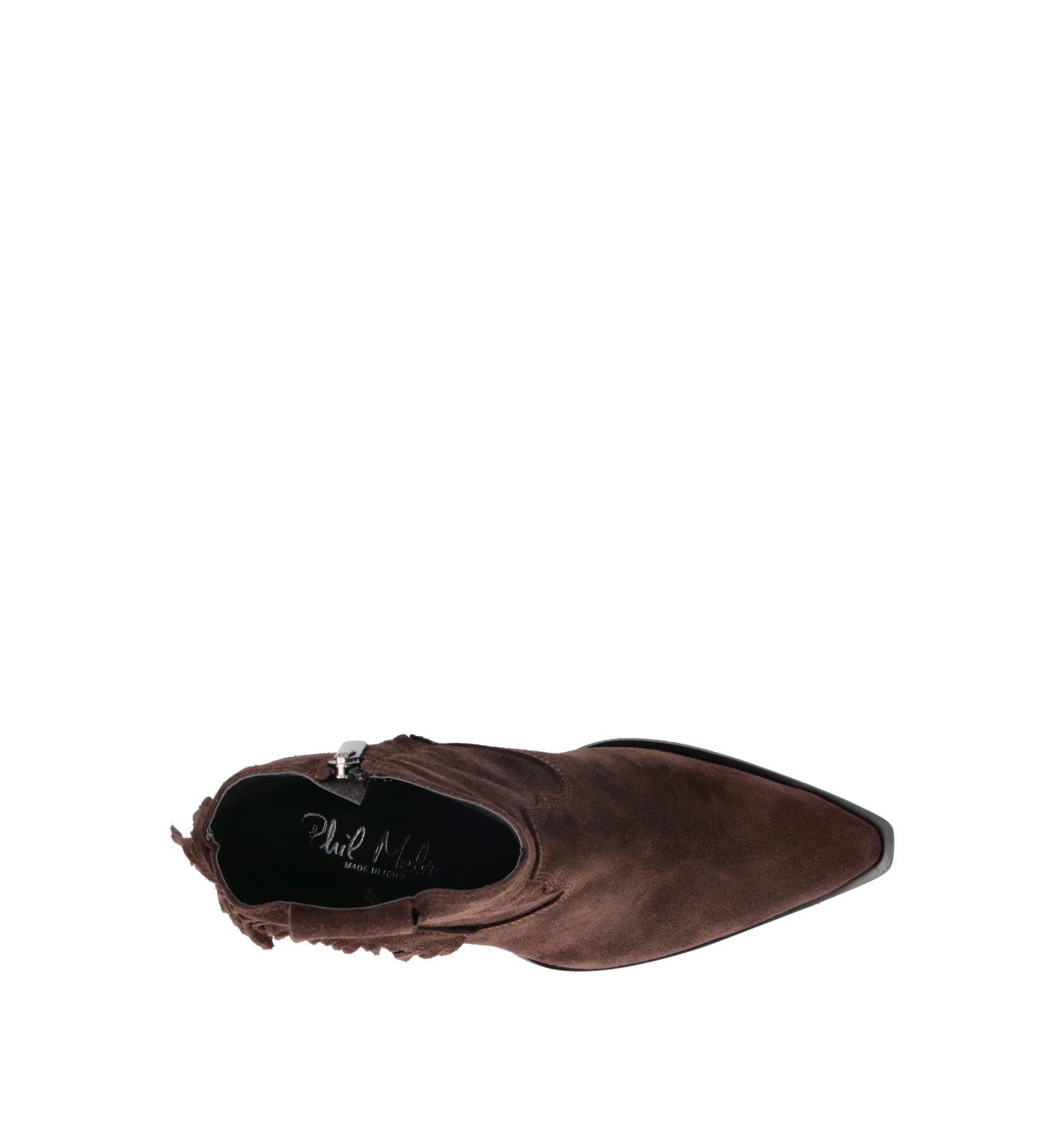 PHIL MELVIS Tronchetto donna testa di moro in suede con frange