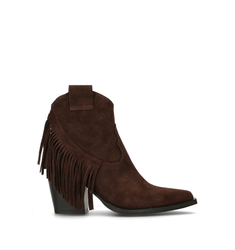 PHIL MELVIS Tronchetto donna testa di moro in suede con frange