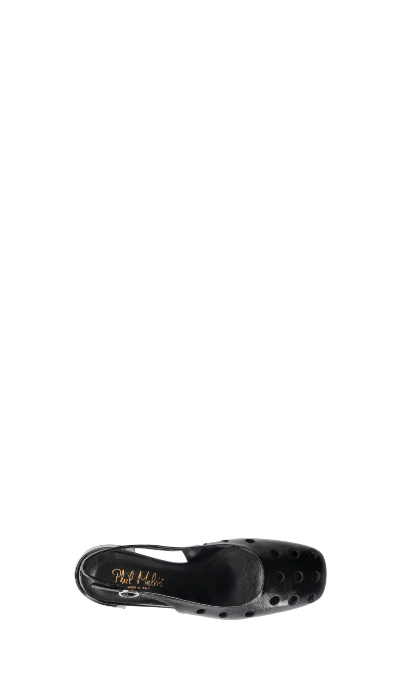 PHIL MELVIS Slingback donna nera in pelle
