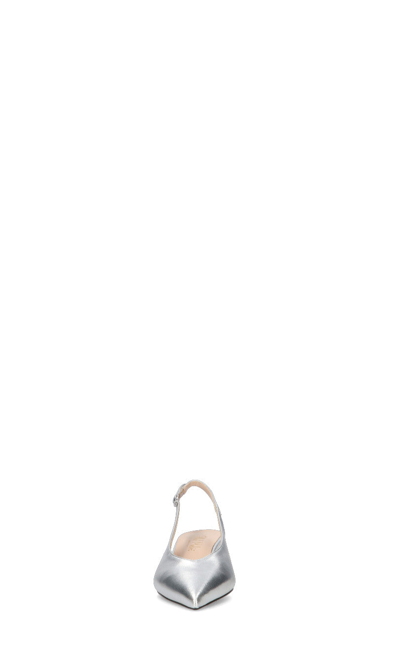 PHIL MELVIS Slingback donna argento in pelle