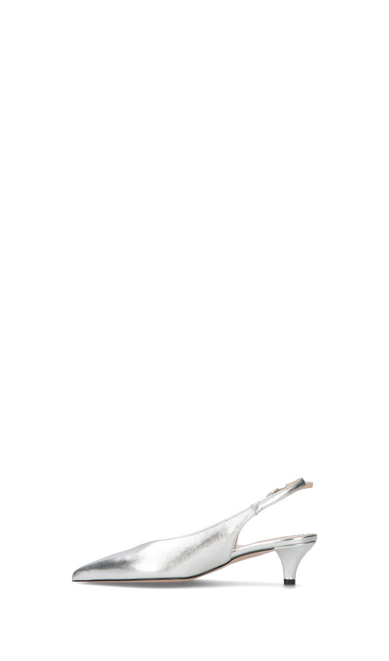 PHIL MELVIS Slingback donna argento in pelle
