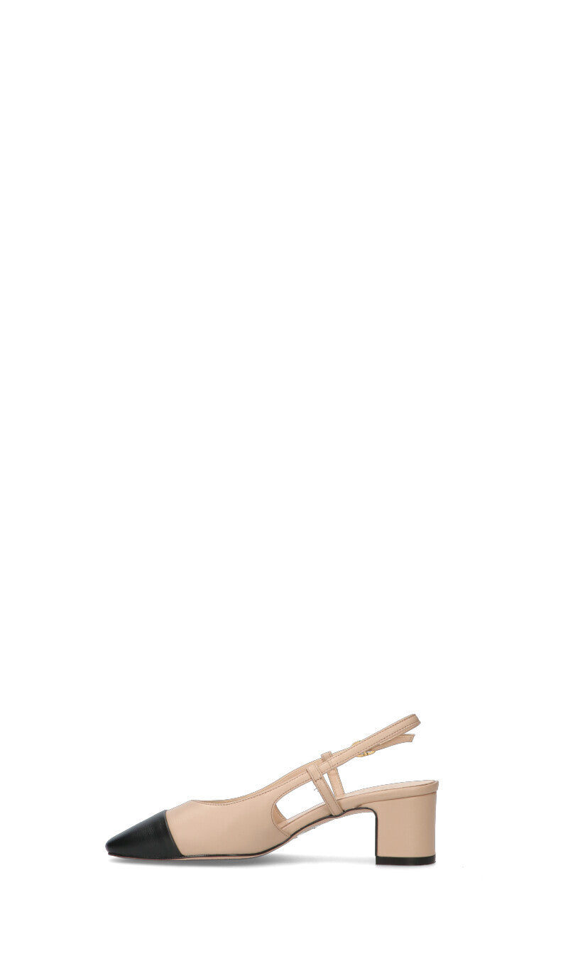 PHIL MELVIS Slingback donna beige/nera in pelle