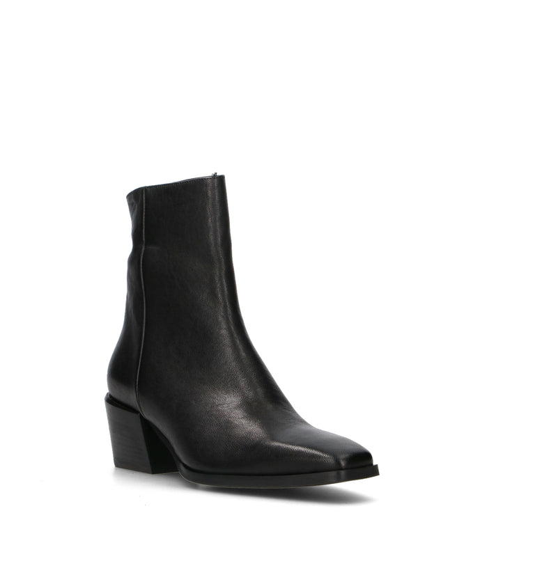 PHIL MELVIS Tronchetto donna nero in pelle