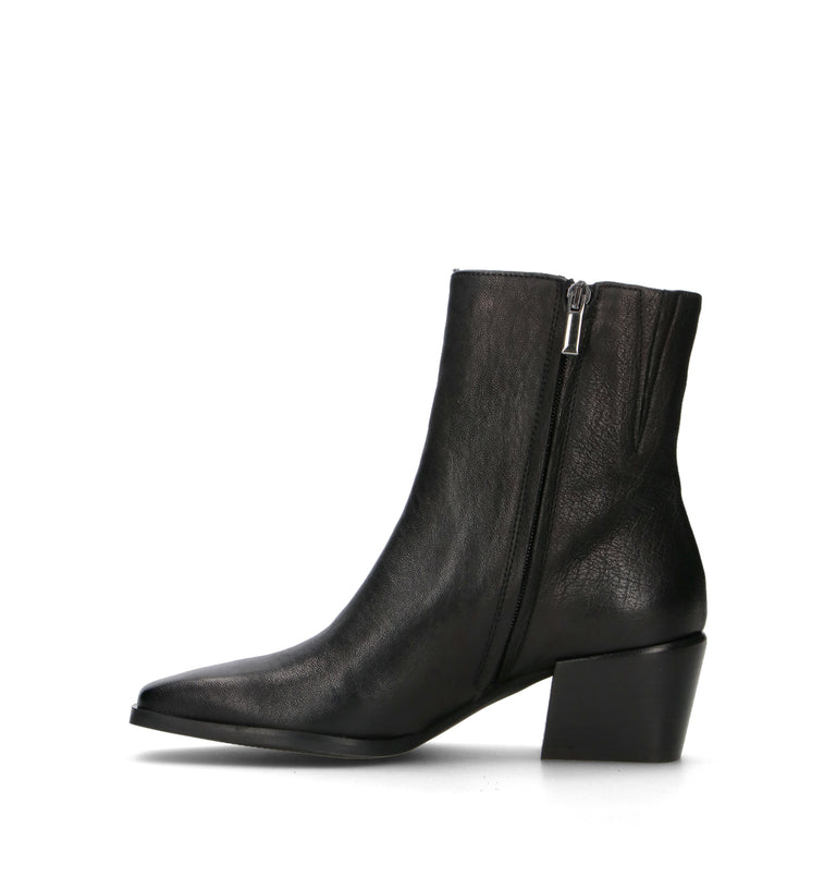 PHIL MELVIS Tronchetto donna nero in pelle