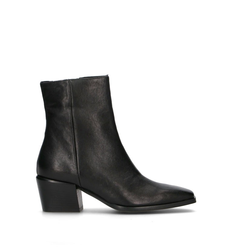 PHIL MELVIS Tronchetto donna nero in pelle