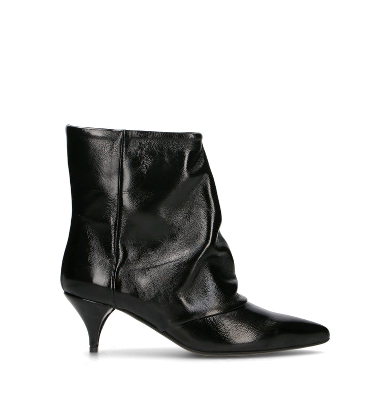 PHIL MELVIS Tronchetto donna nero in pelle