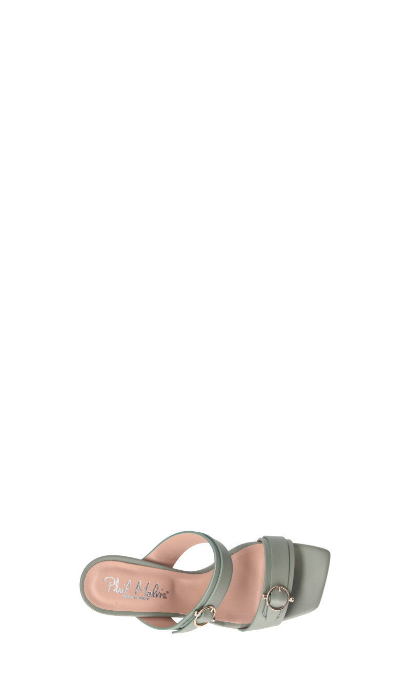 PHIL MELVIS Sandalo donna salvia in pelle