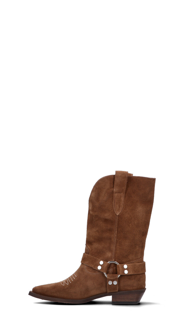 PHIL MELVIS Stivale texano donna marrone in suede