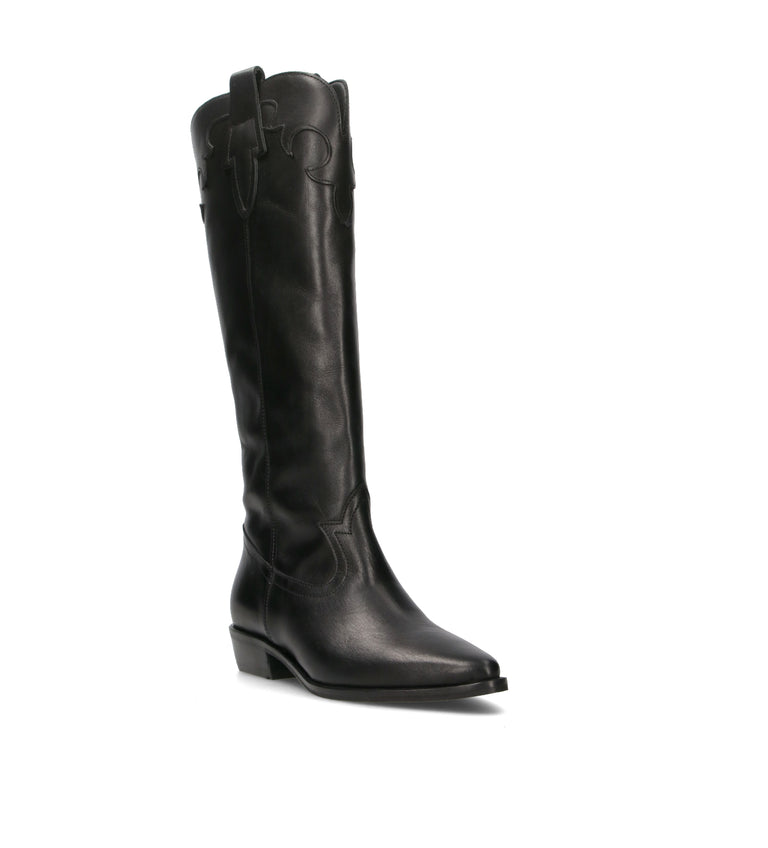 PHIL MELVIS Stivale donna nero in pelle