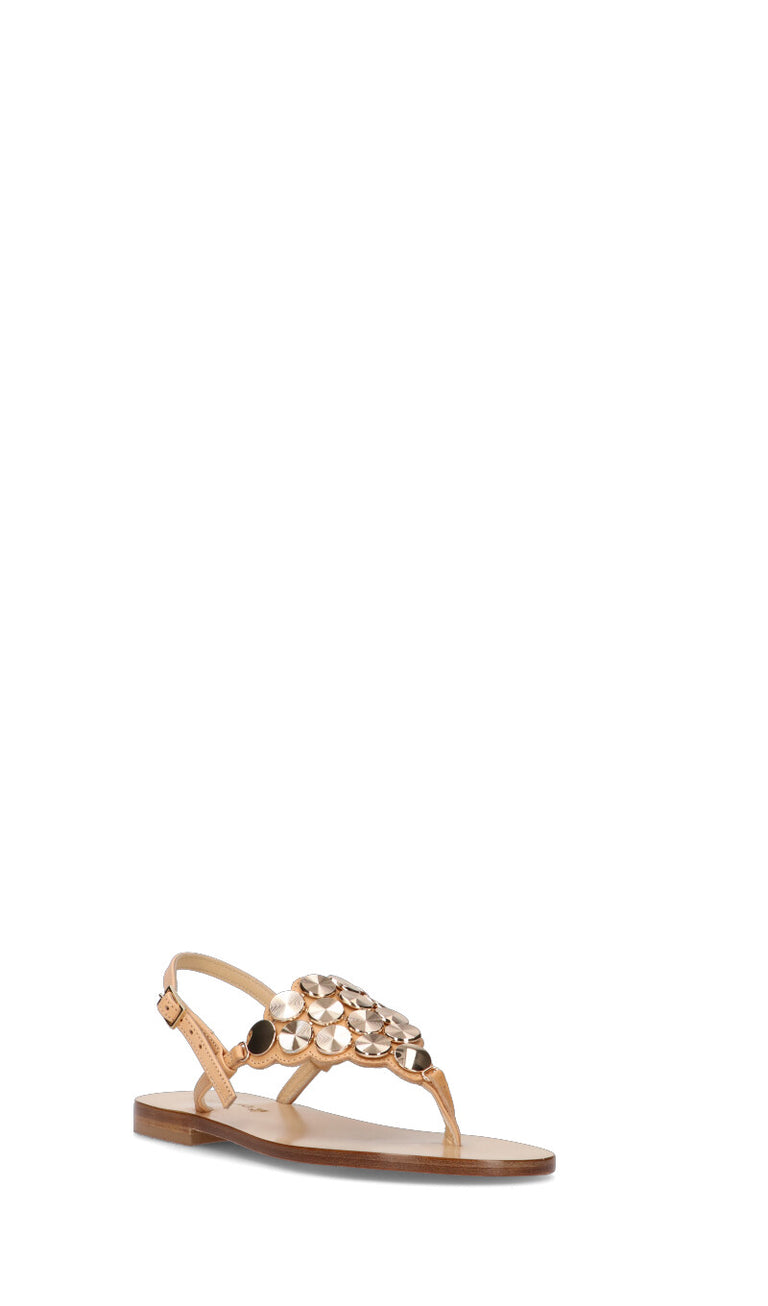 POSITANO Sandalo donna beige in pelle