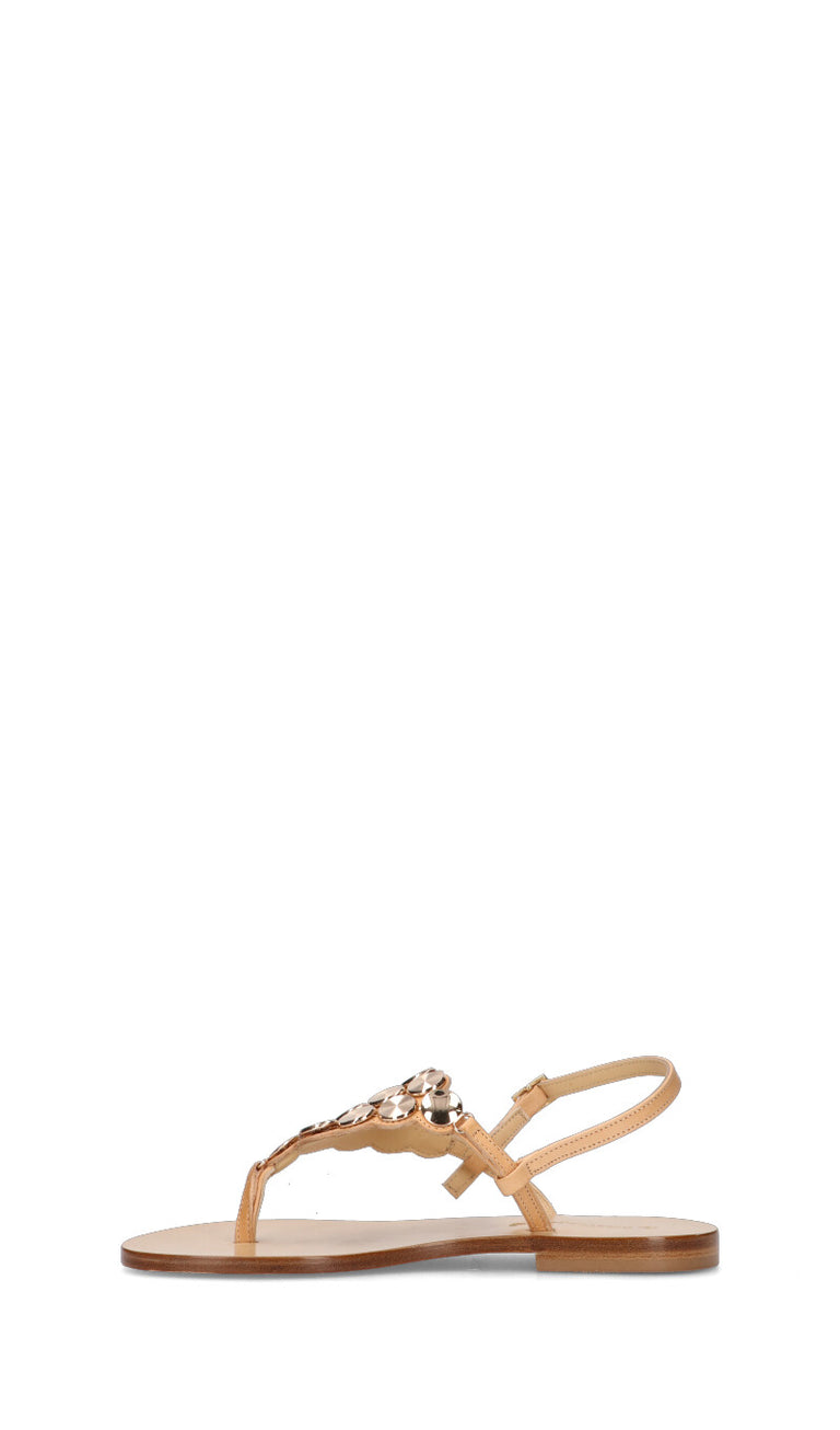 POSITANO Sandalo donna beige in pelle