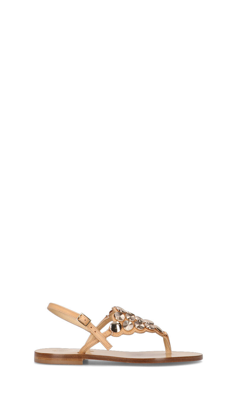POSITANO Sandalo donna beige in pelle