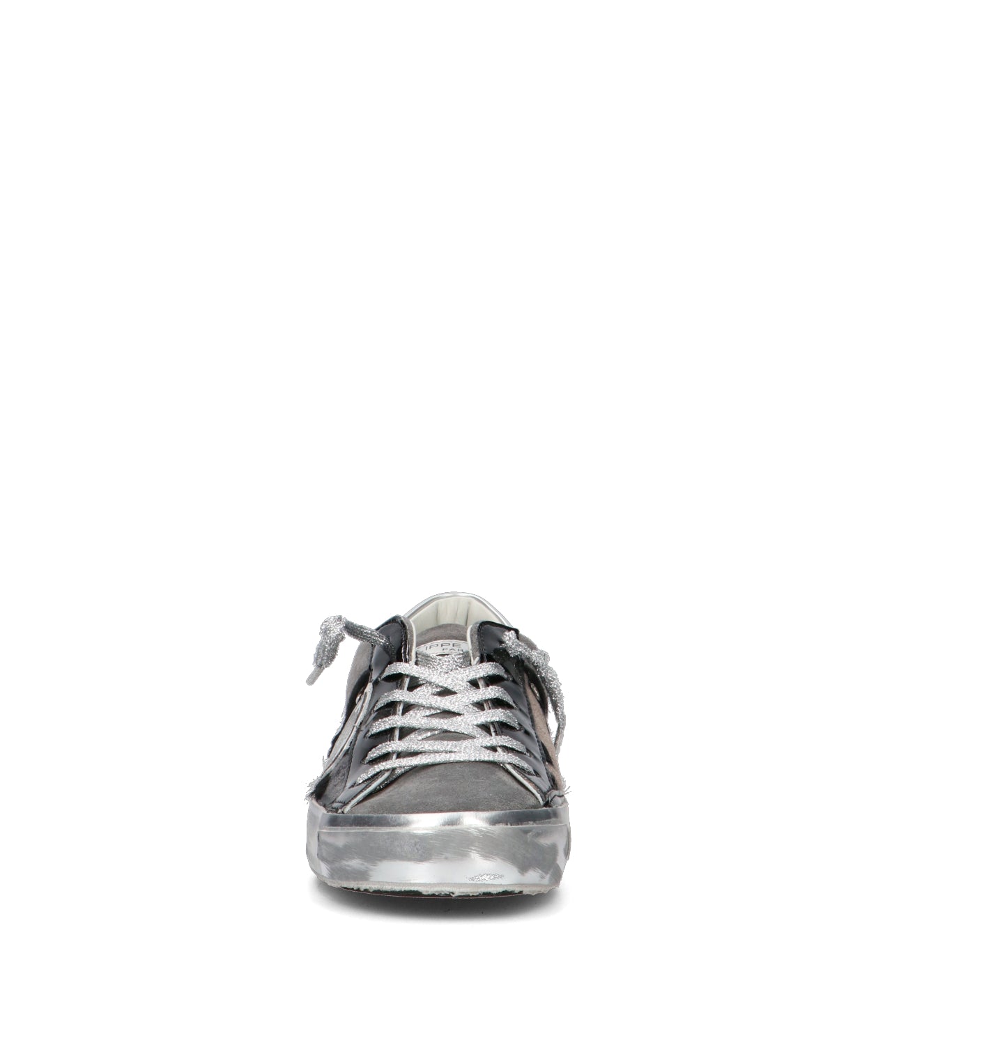 PHILIPPE MODEL Sneaker donna nera/argento in suede