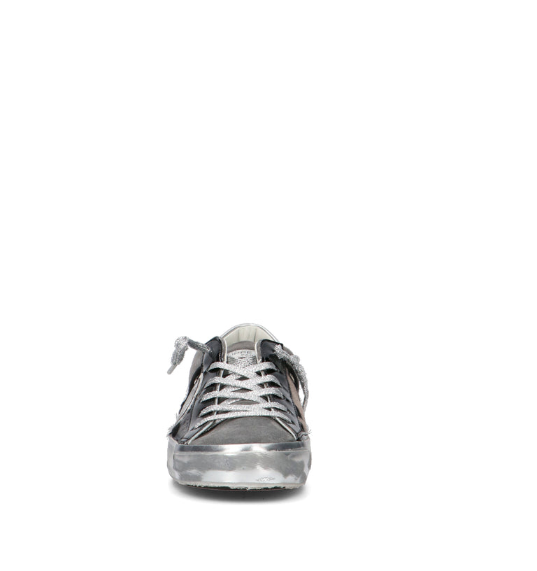 PHILIPPE MODEL Sneaker donna nera/argento in suede