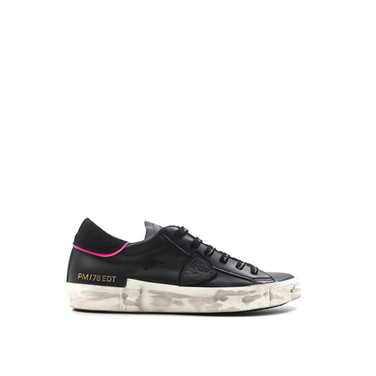 PHILIPPE MODEL Sneaker trendy donna nera/fuxia in pelle