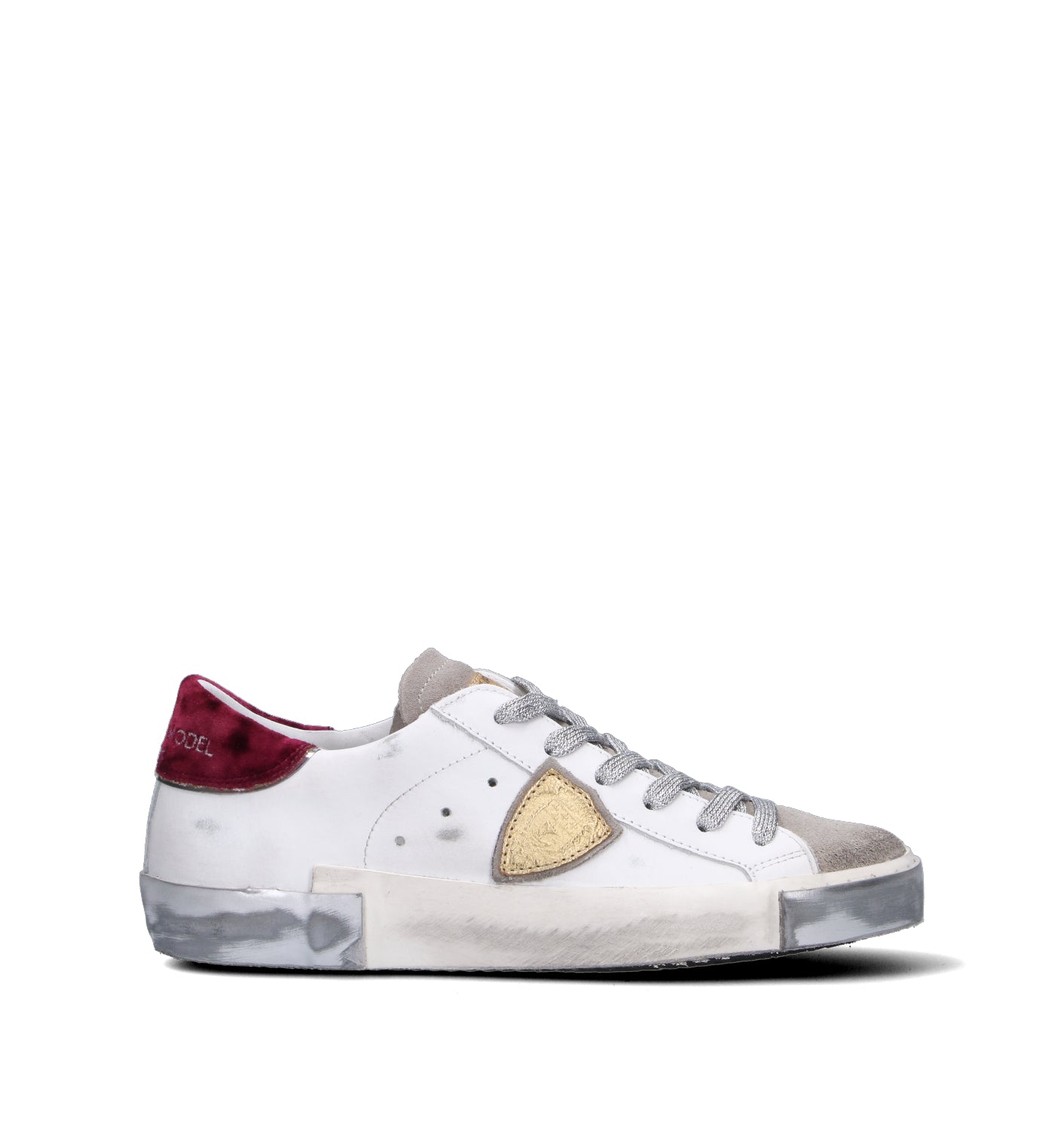 PHILIPPE MODEL Sneaker donna bianca/bordeaux