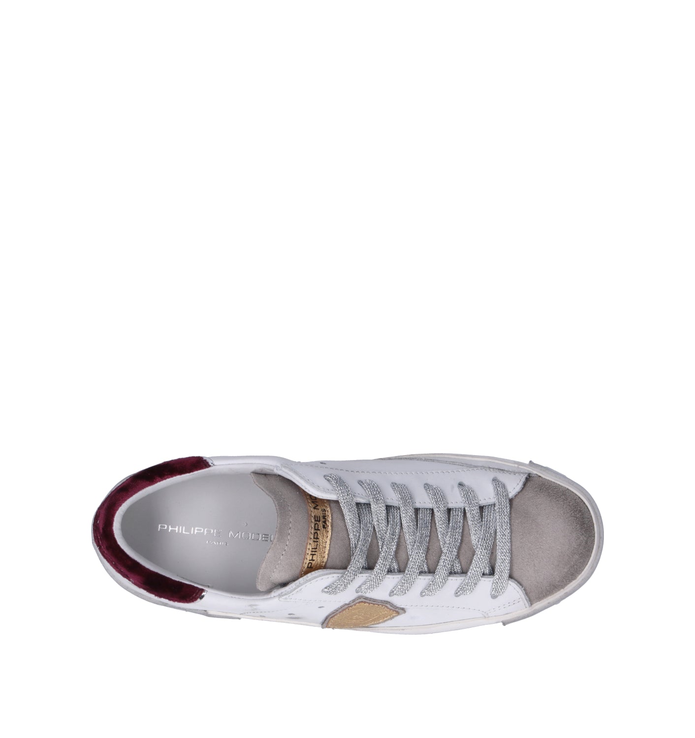 PHILIPPE MODEL Sneaker donna bianca/bordeaux