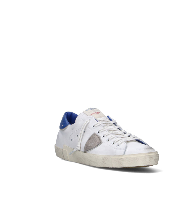 PHILIPPE MODEL Sneaker uomo bianca/blu in pelle