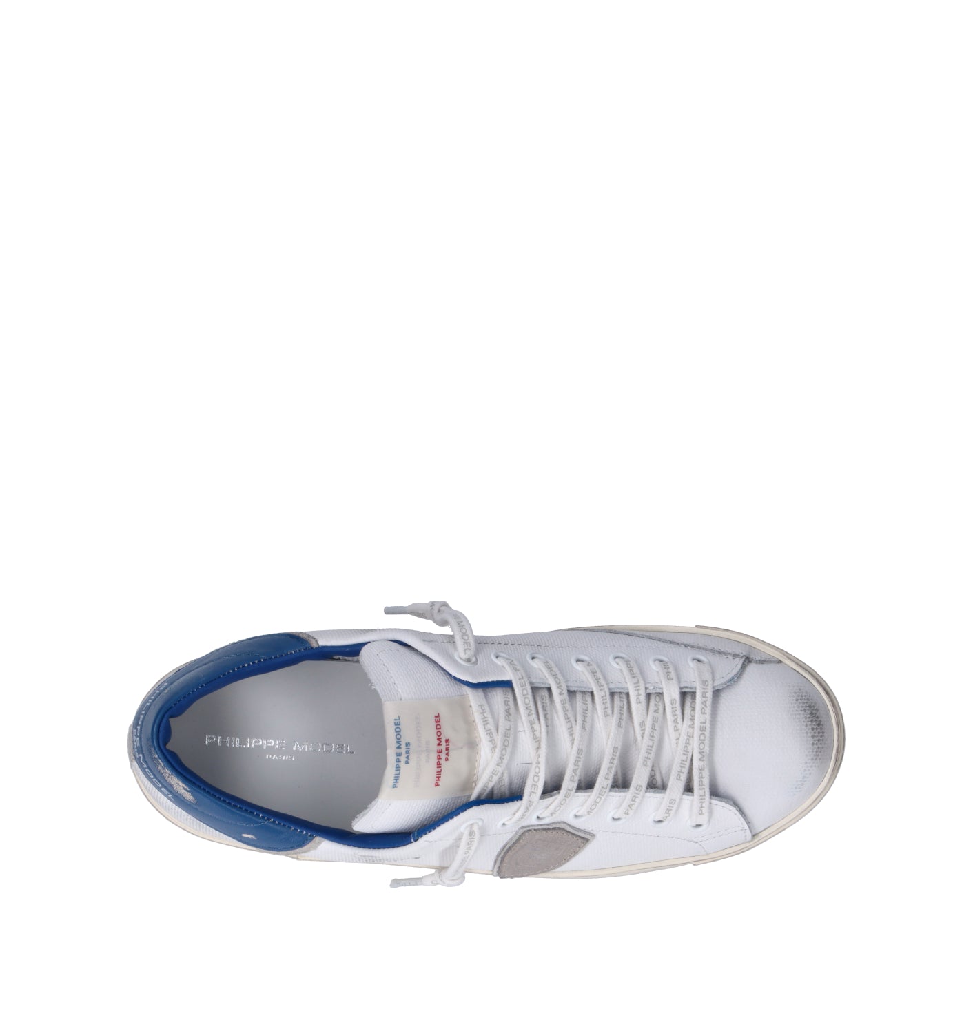 PHILIPPE MODEL Sneaker uomo bianca/blu in pelle
