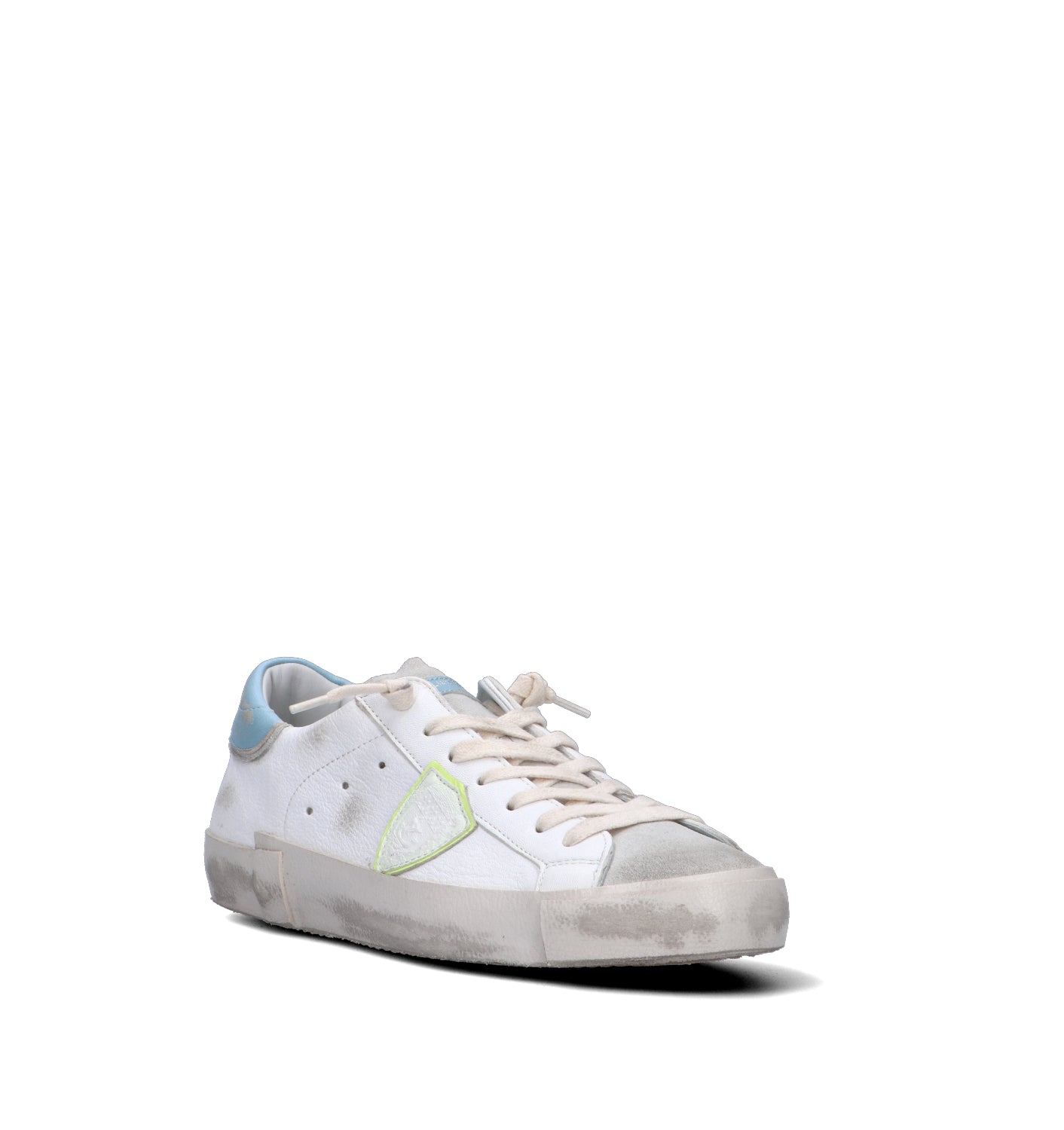 PHILIPPE MODEL Sneaker donna bianca/azzurra in pelle