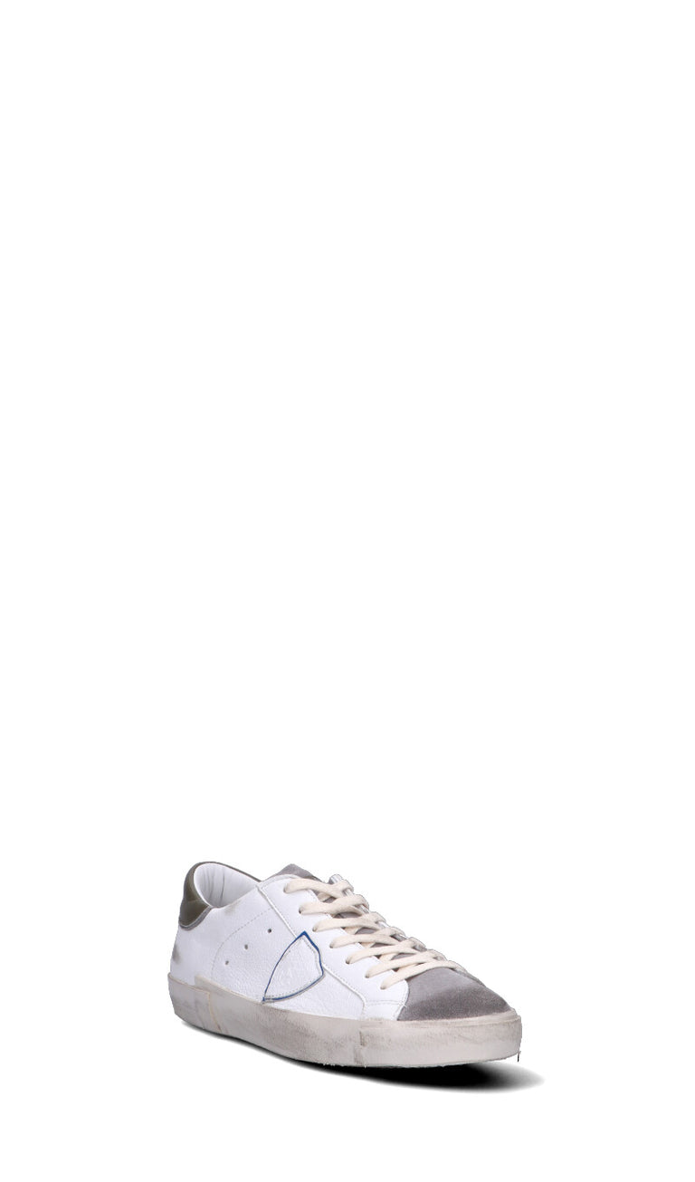 PHILIPPE MODEL Sneaker uomo bianca e marrone in suede
