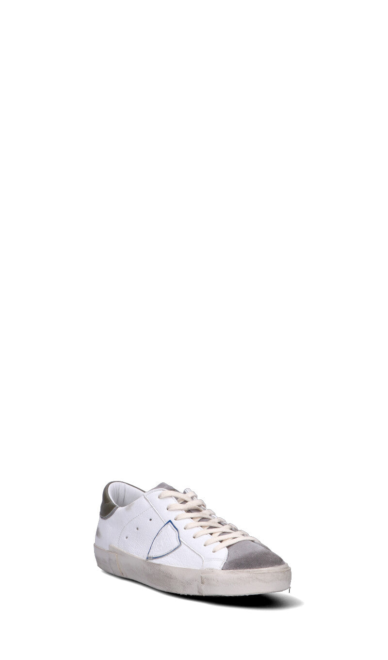 PHILIPPE MODEL Sneaker uomo bianca e marrone in suede