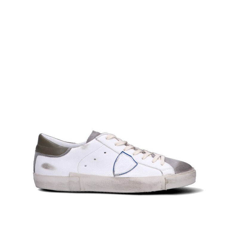 PHILIPPE MODEL Sneaker uomo bianca e marrone in suede