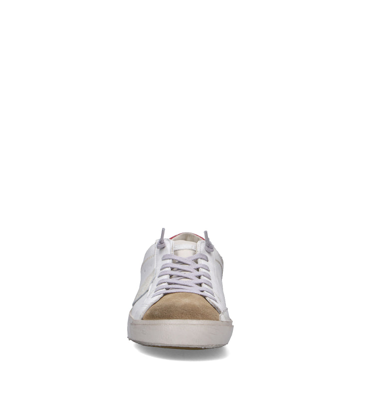 PHILIPPE MODEL Sneaker uomo bianca/rossa in pelle