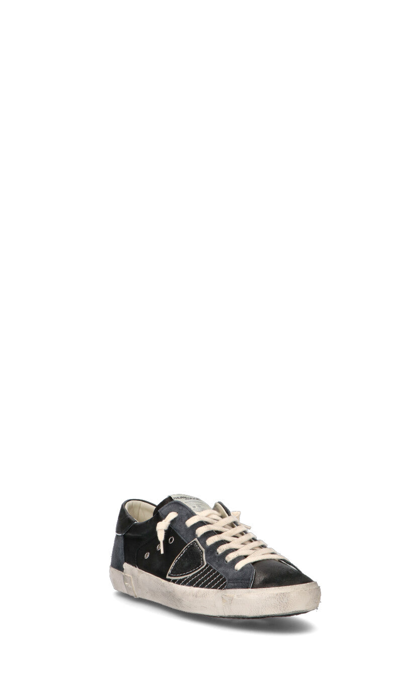 PHILIPPE MODEL Sneaker uomo nera, marrone e grigia in pelle