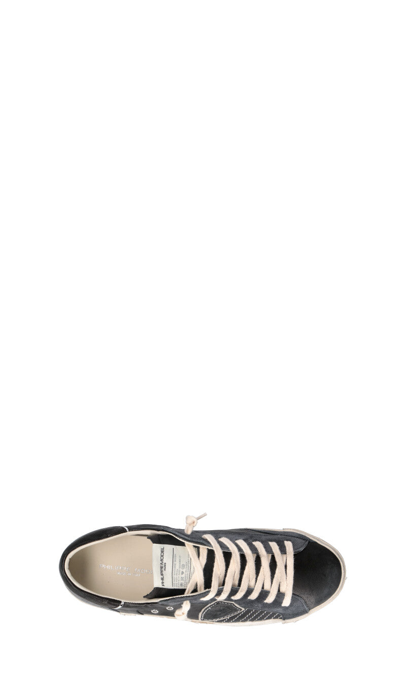 PHILIPPE MODEL Sneaker uomo nera, marrone e grigia in pelle