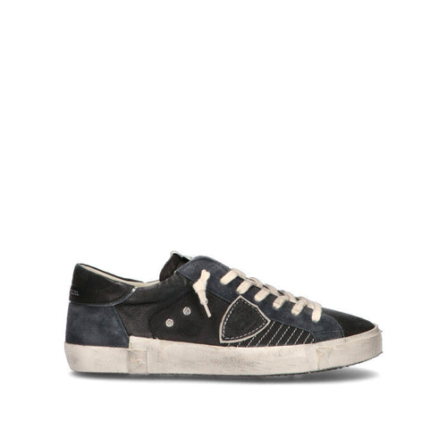 PHILIPPE MODEL Sneaker uomo nera, marrone e grigia in pelle