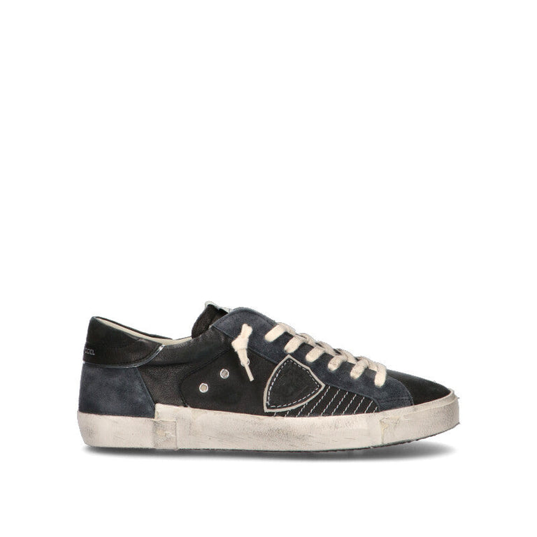 PHILIPPE MODEL Sneaker uomo nera, marrone e grigia in pelle