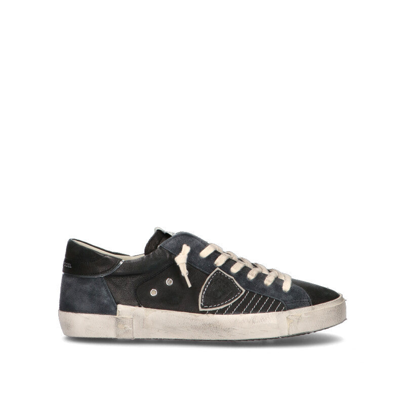 PHILIPPE MODEL Sneaker uomo nera, marrone e grigia in pelle