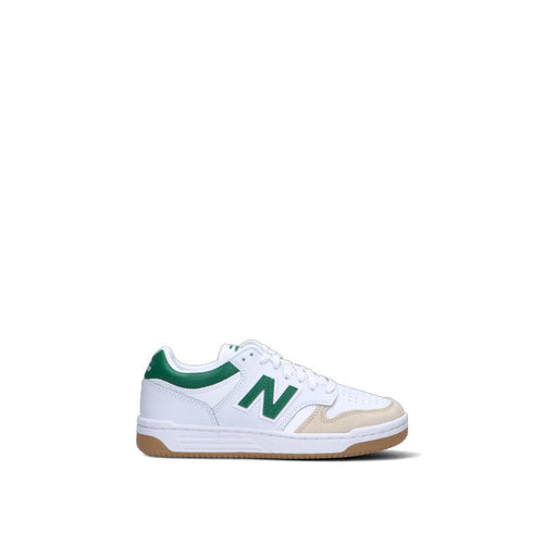 NEW BALANCE - 480 Sneaker bimbo bianca/verde in pelle