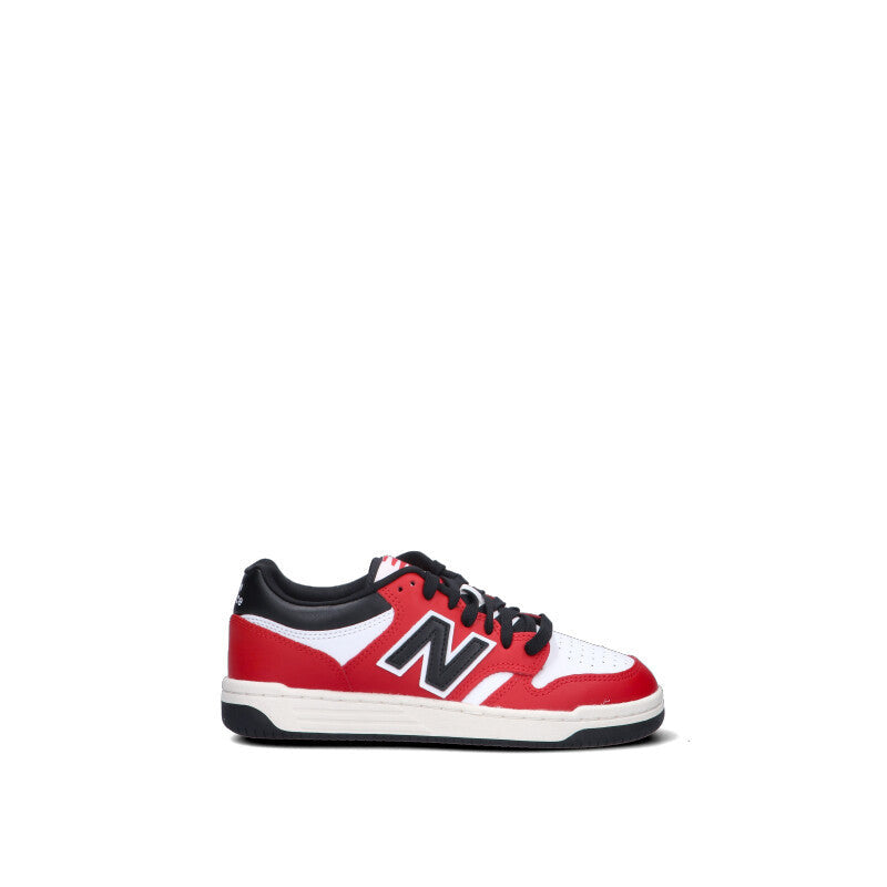 NEW BALANCE 480 Sneaker bimbo rossa, nera e bianca in pelle