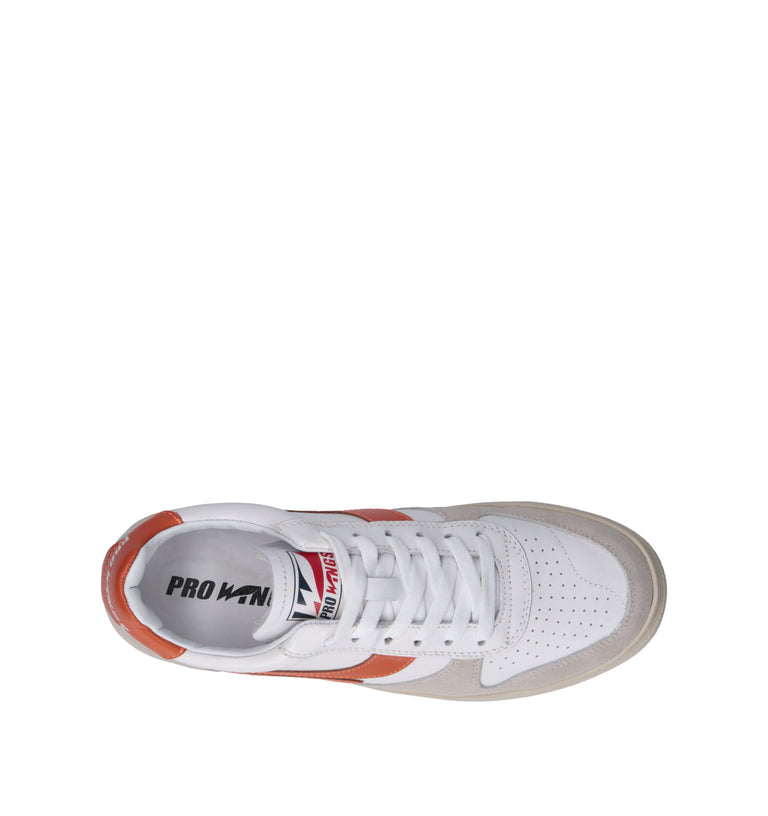 PROWINGS Sneaker donna bianca/arancio in pelle