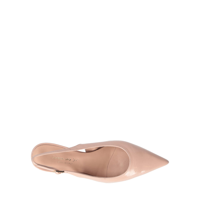 REBECCA VAN DIK Slingback donna rosa in pelle
