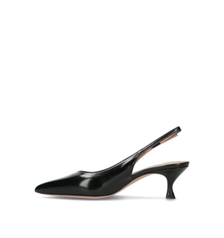 REBECCA VAN DIK Slingback donna nera in pelle