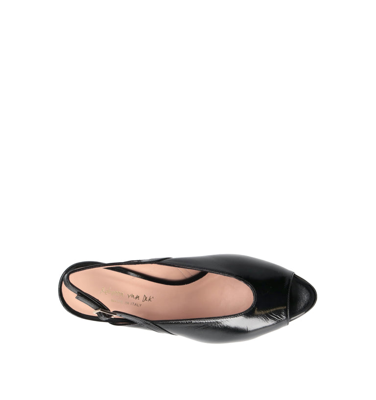REBECCA VAN DIK Sandalo donna nero in pelle