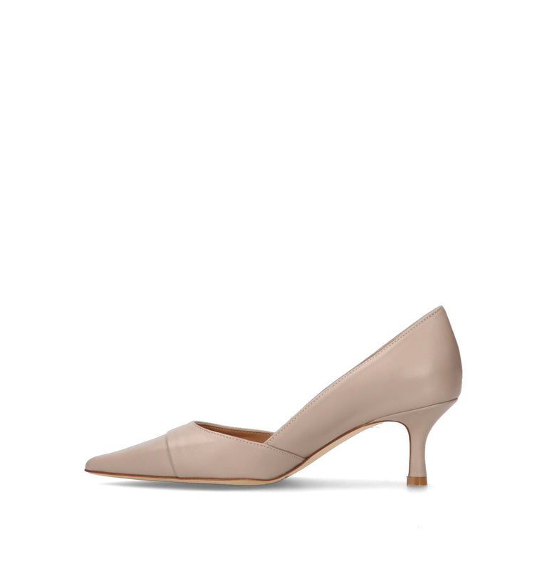 REBECCA VAN DIK Décolleté donna taupe in pelle